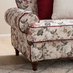 Wohnen Sofas<Landhaus Dreisitzer Sofa mit Blumen - Baonga