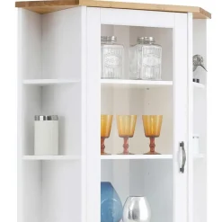 Wohnen Vitrinen<Landhaus Eckvitrine aus Kiefer zweifarbig - Ribeiro