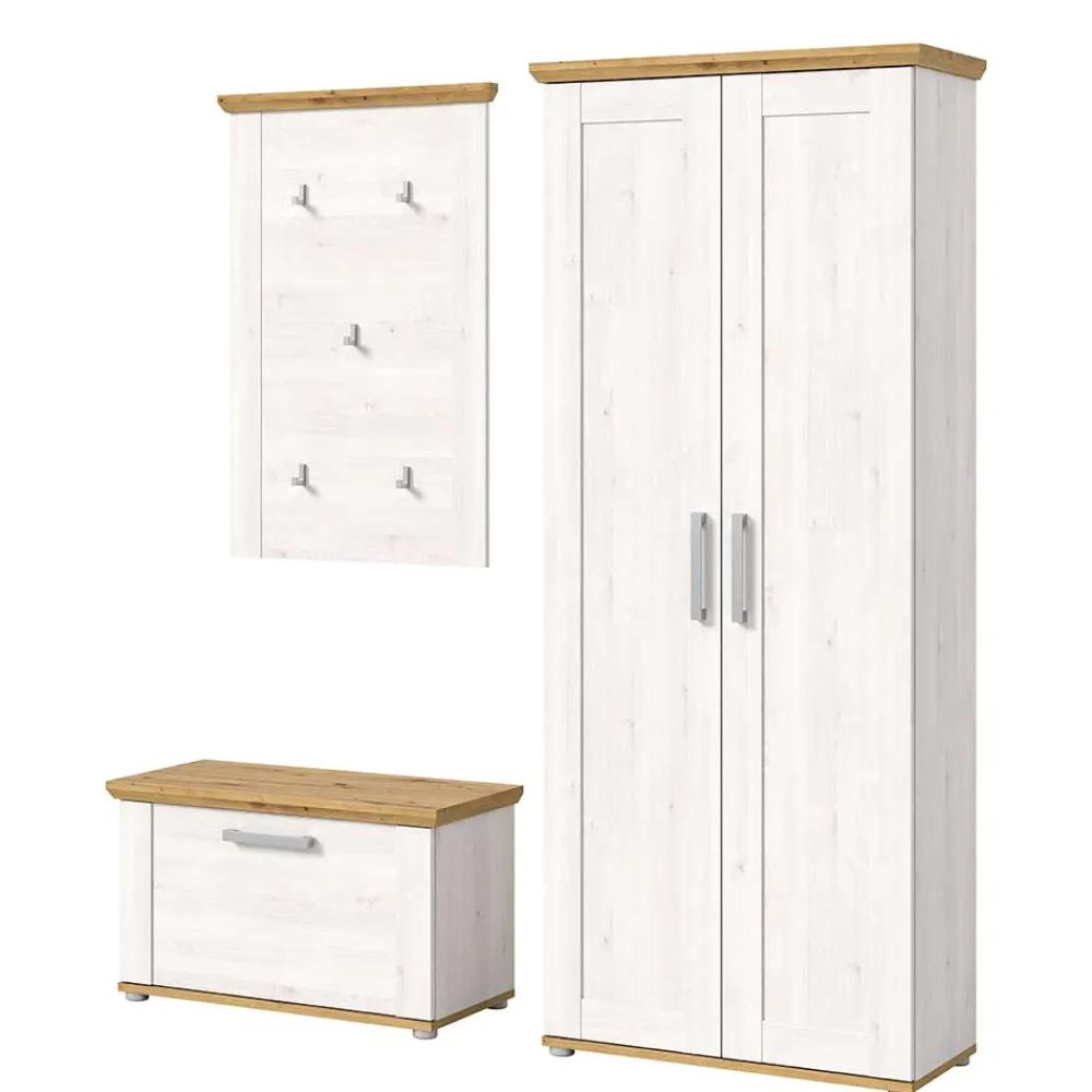 Wohnen Garderoben<Landhaus Flureinrichtung Set - Tocella (dreiteilig)