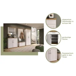 Wohnen Garderoben<Landhaus Flureinrichtung Set - Tocella (dreiteilig)