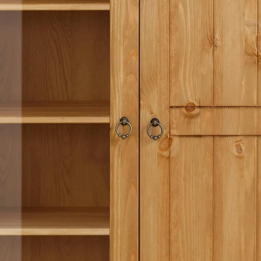 Wohnen Highboards|Vitrinen<Landhaus Highboard Vitrine aus Kiefer - Goro