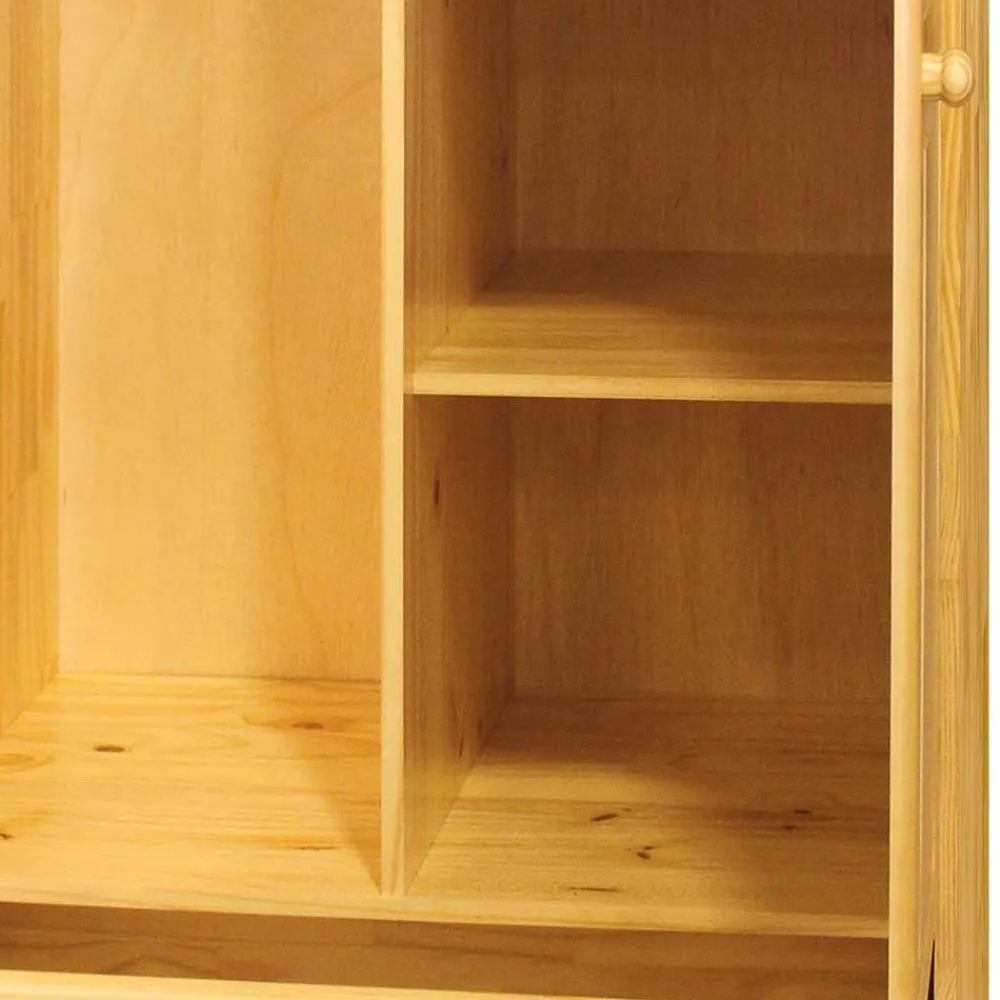 Wohnen Kleiderschränke|Schränke<Landhaus Holz Kleiderschrank mit Kugelfüßen - Kascanu