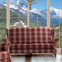 Wohnen Sofas<Landhaus Küchensofa in Rot mit Kariert Muster - Matieu