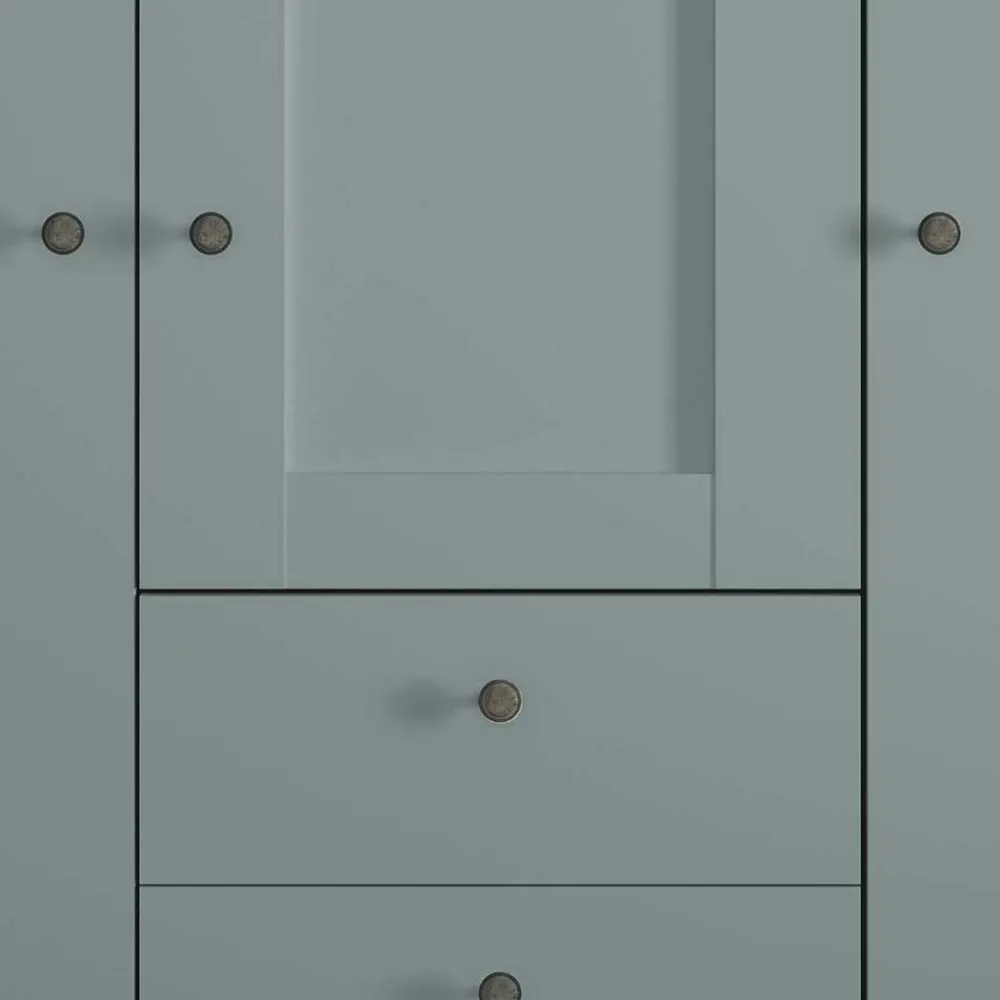 Wohnen Kleiderschränke|Schränke<Landhaus Kleiderschrank in Graugrün - Rajavo