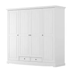 Wohnen Schränke<Landhaus Kleiderschrank in Weiß lackiert - Indico