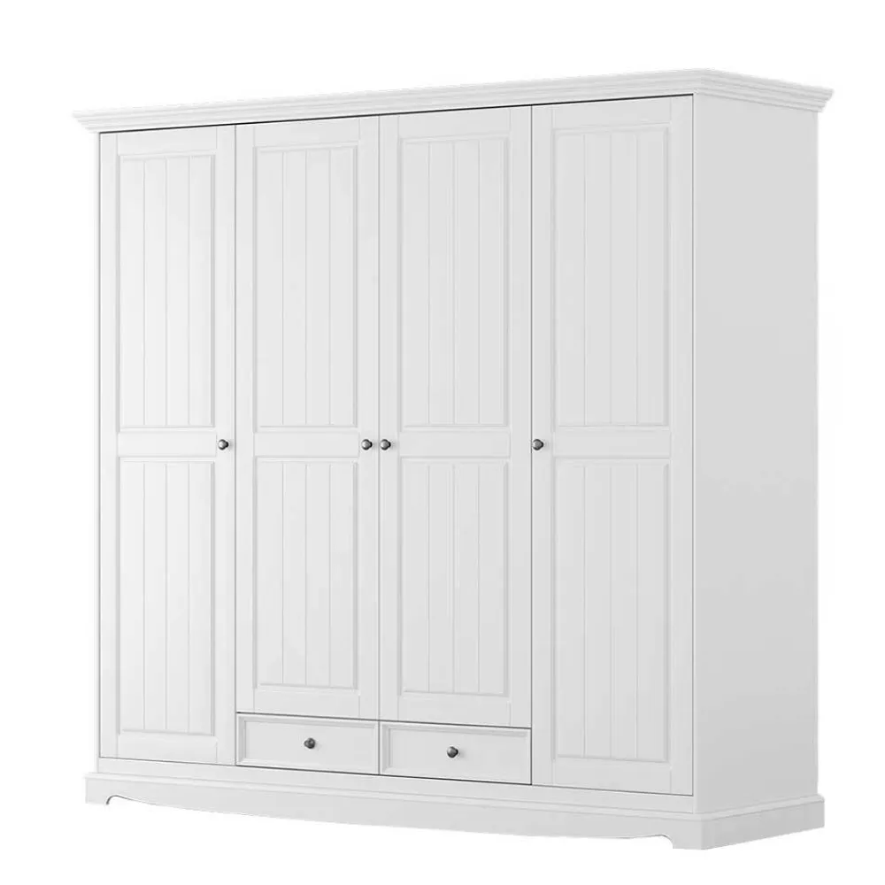 Wohnen Schränke<Landhaus Kleiderschrank in Weiß lackiert - Indico
