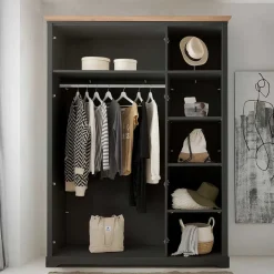 Wohnen Kleiderschränke<Landhaus Kleiderschrank mit Spiegel - Zenuvra