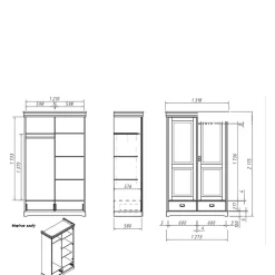 Wohnen Kleiderschränke|Schränke<Landhaus Kombi-Kleiderschrank aus Kiefernholz - Varicano