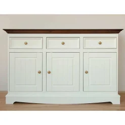 Wohnen Sideboards<Landhaus Kombikommode in Weiß und Nussbaum - Manipur