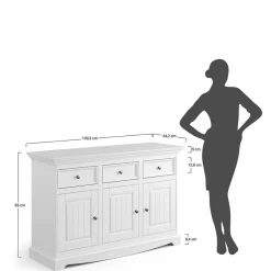 Wohnen Sideboards<Landhaus Kombikommode in Weiß und Nussbaum - Manipur