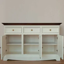Wohnen Sideboards<Landhaus Kombikommode in Weiß und Nussbaum - Manipur