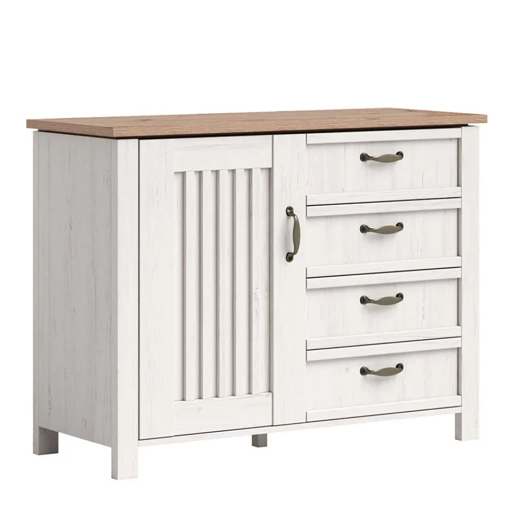Wohnen Sideboards<Landhaus Kombi-Kommode in Weiß - Malvissa