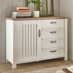 Wohnen Sideboards<Landhaus Kombi-Kommode in Weiß - Malvissa