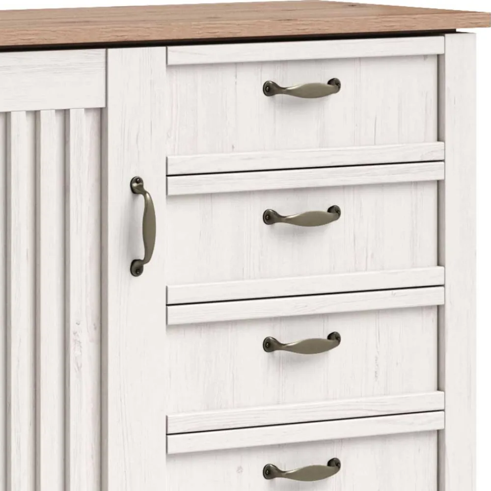 Wohnen Sideboards<Landhaus Kombi-Kommode in Weiß - Malvissa