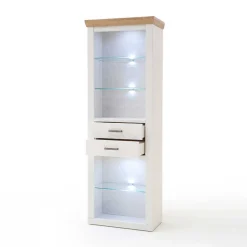 Wohnen Regale|Vitrinen<Landhaus MDF Regal mit Glasböden - Samula