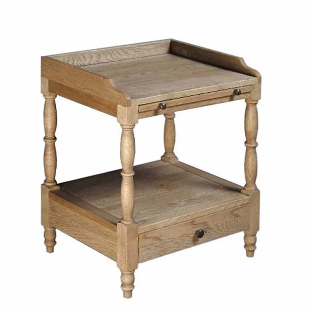 Wohnen Kommoden<Landhaus Nachttisch in teilmassiver Eiche Vintage Taunton mit Schublade