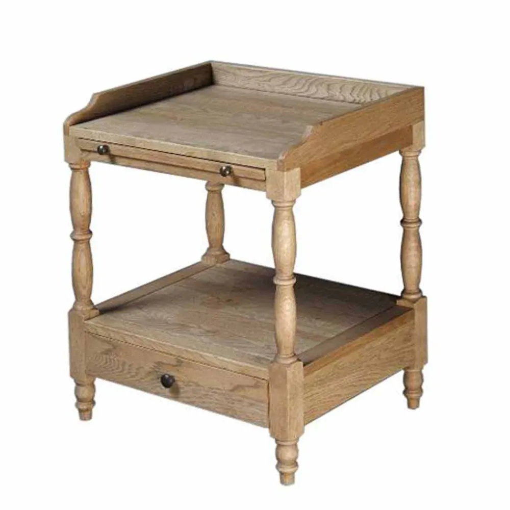Wohnen Kommoden<Landhaus Nachttisch in teilmassiver Eiche Vintage Taunton mit Schublade