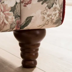 Wohnen Hocker<Landhaus Polsterhocker mit Vintage Blumen Muster - Baonga