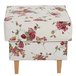 Wohnen Hocker<Landhaus Polsterhocker mit Blumen Stoff - Blackbeard