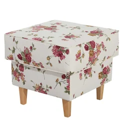 Wohnen Hocker<Landhaus Polsterhocker mit Blumen Stoff - Blackbeard