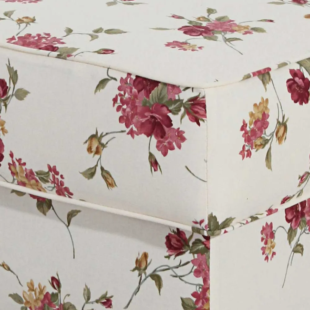 Wohnen Hocker<Landhaus Polsterhocker mit Blumen Stoff - Blackbeard