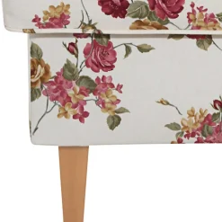 Wohnen Hocker<Landhaus Polsterhocker mit Blumen Stoff - Blackbeard