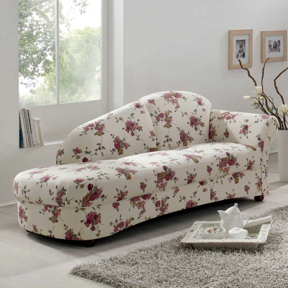 Wohnen Sofas<Landhaus Recamiere mit Blumen Stoff - Nitesa