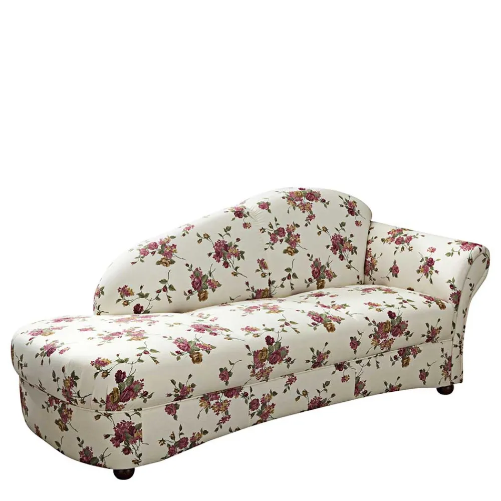 Wohnen Sofas<Landhaus Recamiere mit Blumen Stoff - Nitesa