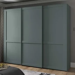 Wohnen Kleiderschränke|Schränke<Landhaus Schwebetüren-Schrank in Graugrün - Rajavo