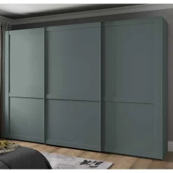 Wohnen Kleiderschränke|Schränke<Landhaus Schwebetüren-Schrank in Graugrün - Rajavo