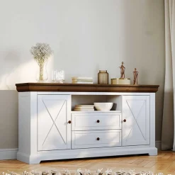 Wohnen Sideboards<Landhaus Sideboard aus Kiefer zweifarbig - Zalya