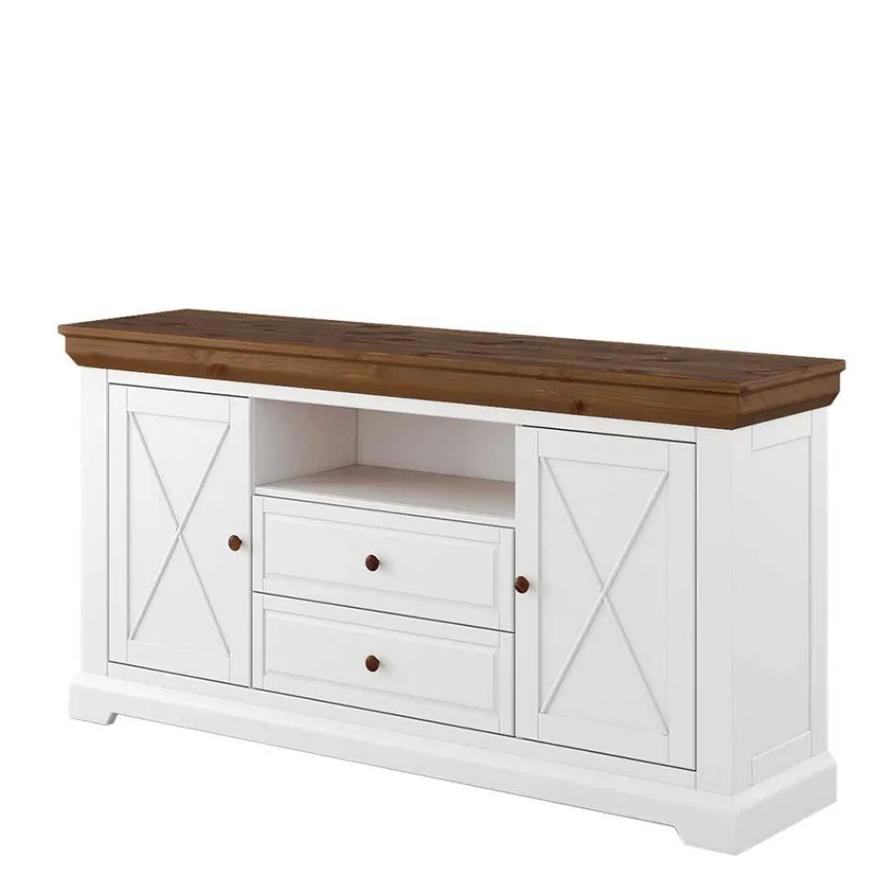 Wohnen Sideboards<Landhaus Sideboard aus Kiefer zweifarbig - Zalya