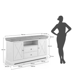 Wohnen Sideboards<Landhaus Sideboard aus Kiefer zweifarbig - Zalya