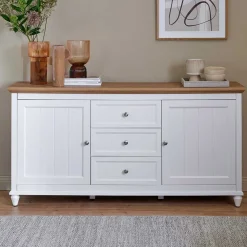 Wohnen Sideboards<Landhaus Sideboard in Weiß und Eiche - Smaly
