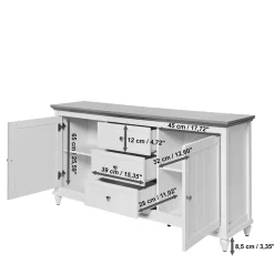 Wohnen Sideboards<Landhaus Sideboard in Weiß und Eiche - Smaly