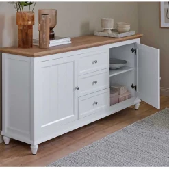 Wohnen Sideboards<Landhaus Sideboard in Weiß und Eiche - Smaly