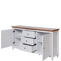 Wohnen Sideboards<Landhaus Sideboard in Weiß und Eiche - Smaly