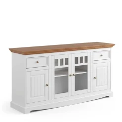 Wohnen Sideboards<Landhaus Sideboard mit Glaseinsätzen - Bordona
