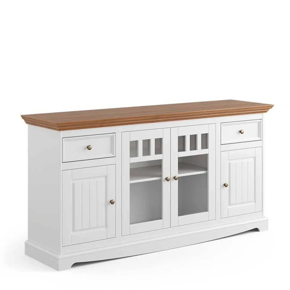 Wohnen Sideboards<Landhaus Sideboard mit Glaseinsätzen - Bordona