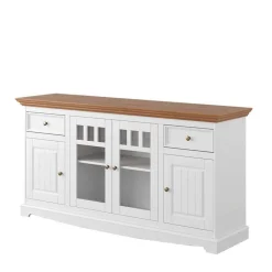 Wohnen Sideboards<Landhaus Sideboard mit Glaseinsätzen - Bordona