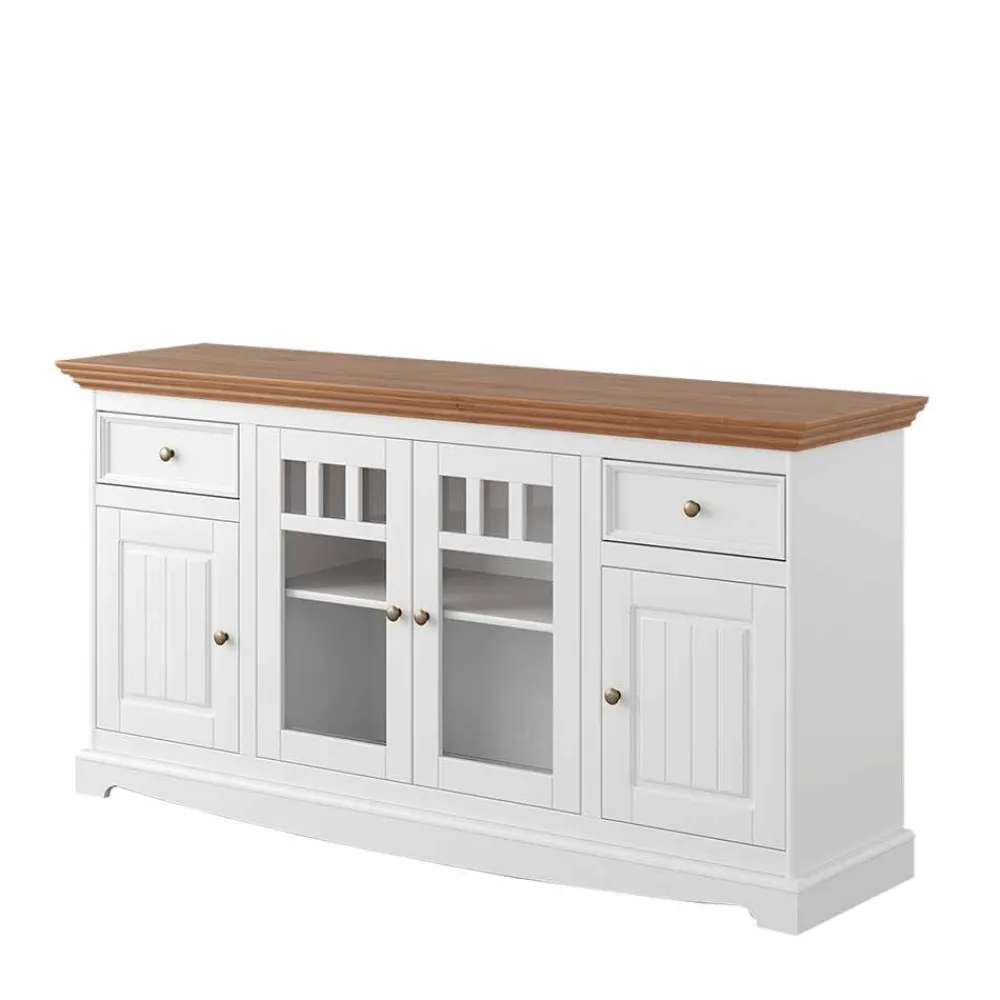 Wohnen Sideboards<Landhaus Sideboard mit Glaseinsätzen - Bordona