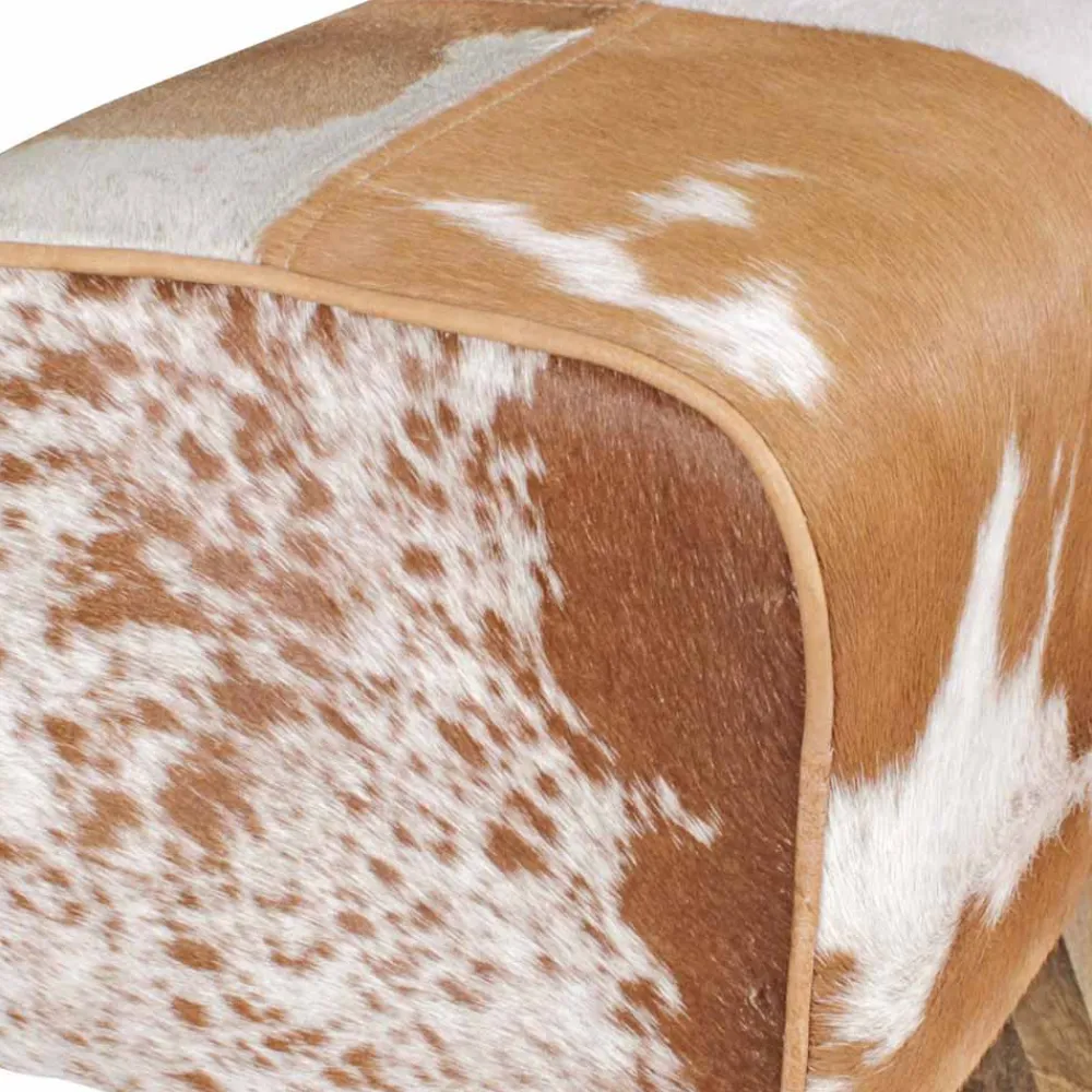 Wohnen Hocker<Landhaus Sitzhocker Darinca mit Ziegenfell und Holz