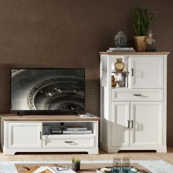 Wohnen Wohnwände<Landhaus TV Bank & Highboard - Sinolita (zweiteilig)
