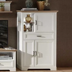 Wohnen Wohnwände<Landhaus TV Bank & Highboard - Sinolita (zweiteilig)