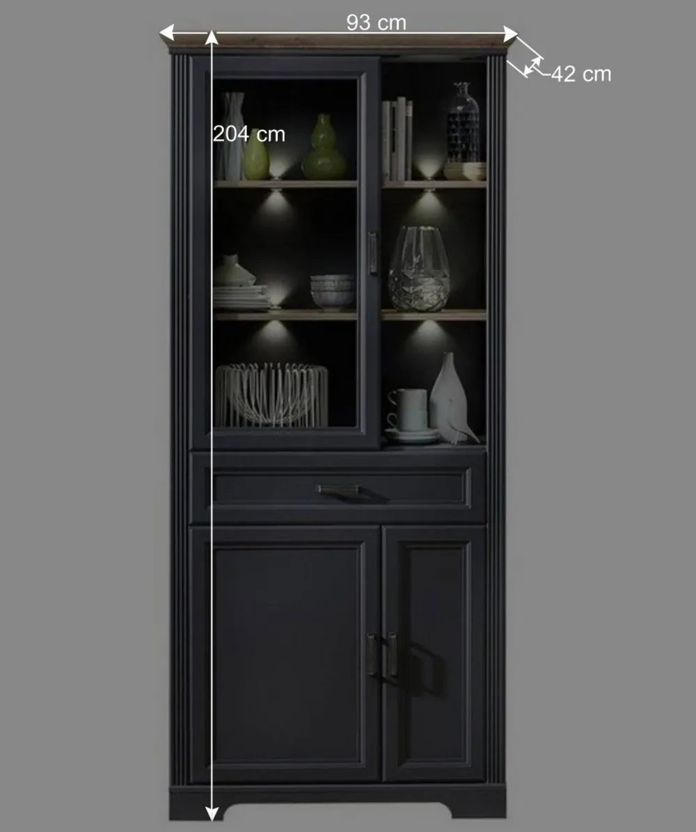 Wohnen Wohnwände<Landhaus TV Board & Vitrine Set - Thumbs (zweiteilig)