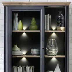 Wohnen Wohnwände<Landhaus TV Board & Vitrine Set - Thumbs (zweiteilig)