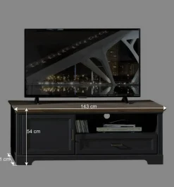 Wohnen Wohnwände<Landhaus TV Board & Vitrine Set - Thumbs (zweiteilig)