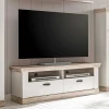 Wohnen Tv & Hifi-Möbel|Lowboards<Landhaus TV Element in Weiß & Pinie Shabby Nedita mit 2 Schubladen