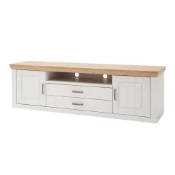 Wohnen Tv & Hifi-Möbel|Lowboards<Landhaus TV Element in Weiß & Eichefarben - Samula