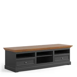 Wohnen Tv & Hifi-Möbel|Lowboards<Landhaus TV Lowboard in Grau und Eiche - Witenga